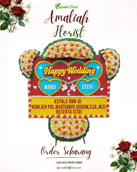 Papan Bunga Pernikahan Pakis Baru